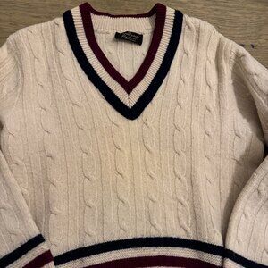 Vintage 70’s Rod Laver cable-knit Tennis Sweater- Free shipping